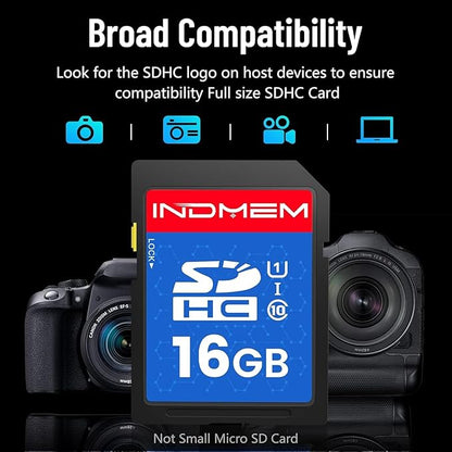 16GB SD Card (3 Pack), C10 SDHC UHS-I Memory Cards U1 Class 10 High-Speed Full 4K HD Video Compatible with Digital Point-and-Shoot Cameras, HD Camcorders, DSLR and PC