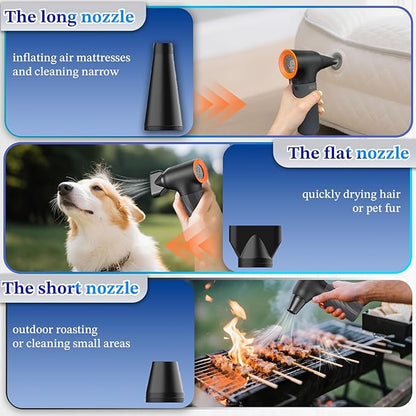 Electric Air Duster, 130,000 RPM High-Speed Compressed Air Duster, Rechargeable Portable Cordless Air Blower 3 Gear Mini Turbo Fan Jet Dry Blower with Non-Slip Handle for PC Car Electronics Cleaning