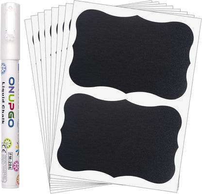 ONUPGO Large Chalkboard Labels (48 Pack), 4 x 6 Reusable Blackboard Stickers Waterproof Chalkboard Sticker for Jars, Parties Decoration, Craft Rooms, Weddings, Storage, Organize Your Home & Kitchen
