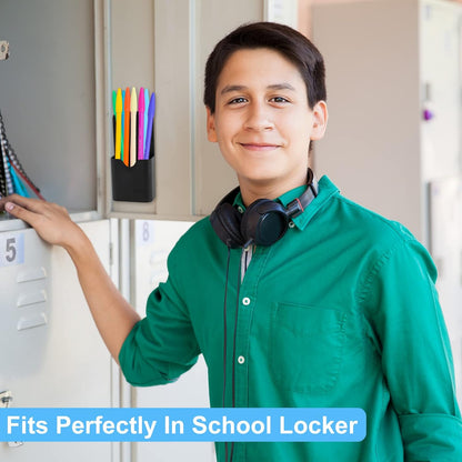 Magnetic Pen Holder,2 Pack Magnetic Dry Erase Marker Holder with Generous Compartments,Strong Magnet Storage Marker Pen Pencil Organizer for Refrigerator,Whiteboard,Locker Accessories