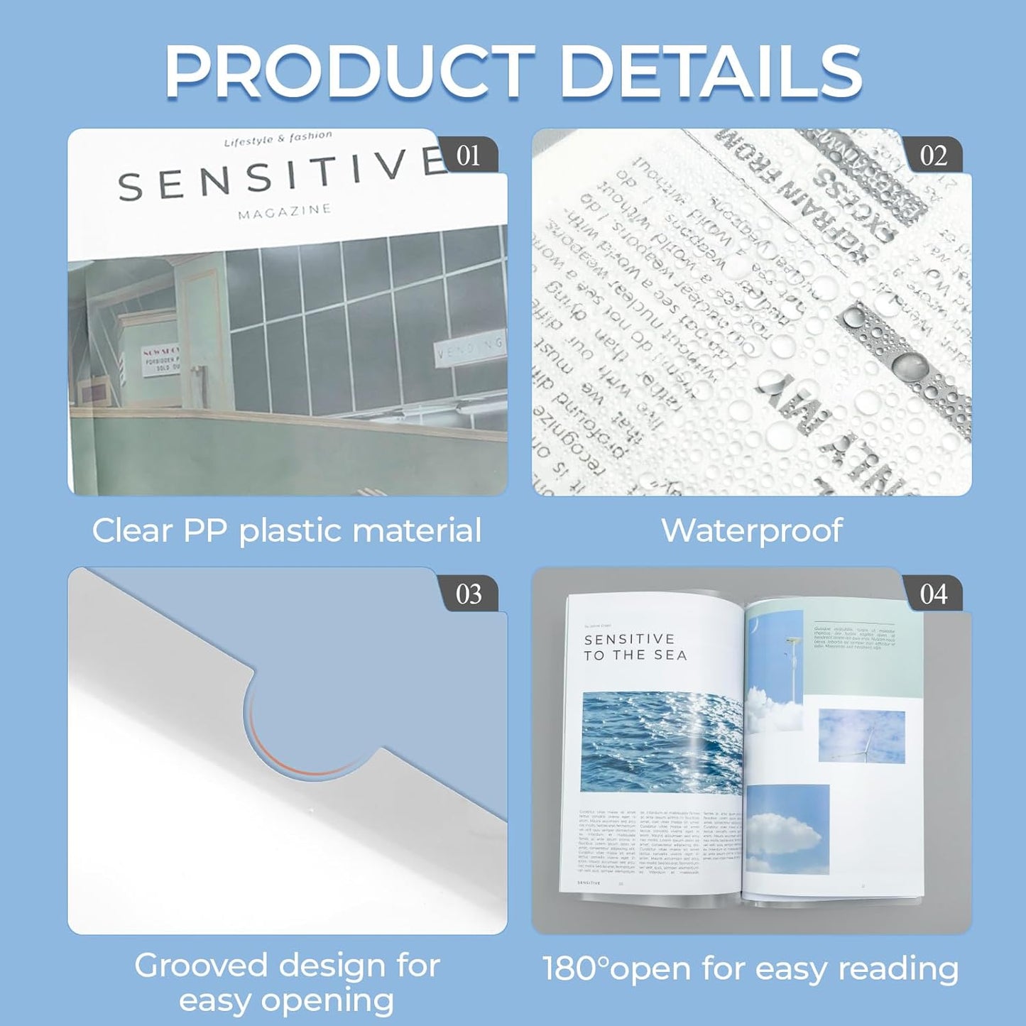 M&G 10 Pack Report Covers with Sliding Bar, 70 Sheet Presentation Folders,10mm Clear Report Folder for A4 and Letter Size Paper,8.7X 12.2inch