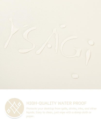 YSAGi Non-Slip Leather Desk Pad, Desk Matt for Desktop, Waterproof Laptop Computer Keyboard Mat, Table Protector Blotter Mat, Large Mouse Pad for Office/Work/Home/Decor(Cream, 23.6" x 13.7")