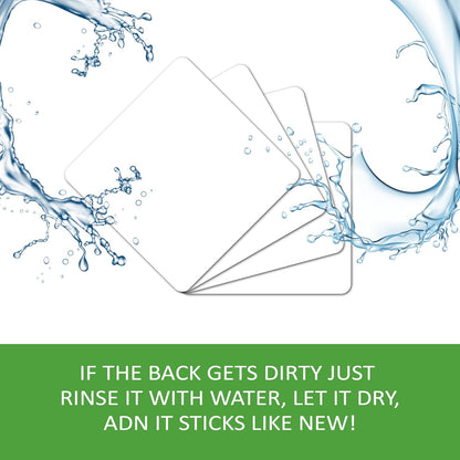 SVNOOC Multi-Use Dry Erase Sticky Notes, Reusable Labels Stickers for Wall Desk Fridge Office Classroom Home All Purpose Use, Removable, White (4 * 4 inches) 12 Pack