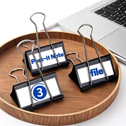 30 Pack Binder Clips with Labels, 2.4 Inch Extra Large Binder Clips Big Paper Clamps for Office and Home Supplies