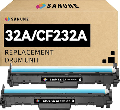 32A Black Imaging Drum High Yield Replacement for HP 32A CF232A Drum Unit Compatible with M203dn M203dw MFP M227fdn M227sdn M227fdw Printer (2-Pack)