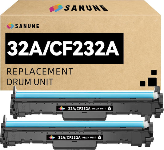 32A Black Imaging Drum High Yield Replacement for HP 32A CF232A Drum Unit Compatible with M203dn M203dw MFP M227fdn M227sdn M227fdw Printer (2-Pack)