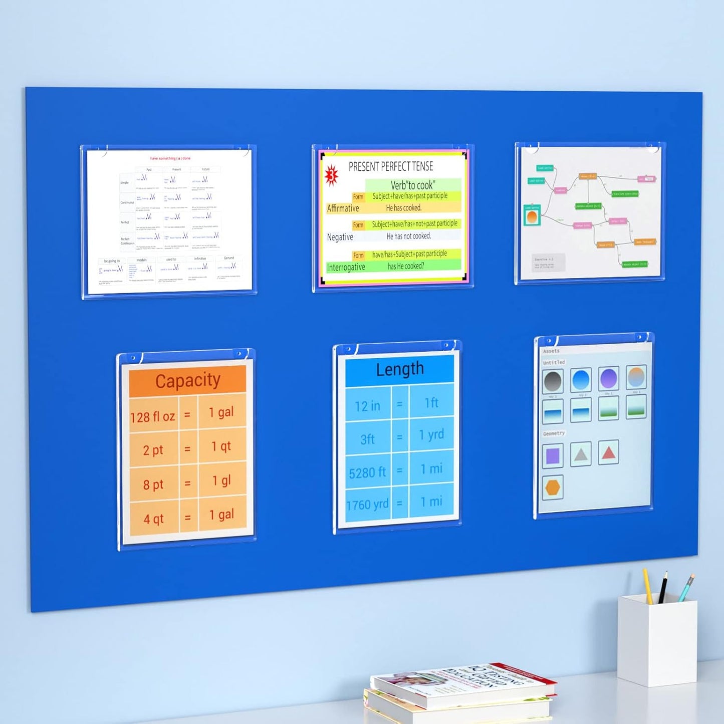 NIUBEE 3-Packs Acrylic Wall Sign Holder 8.5x11 Horizontal, Clear Plastic Picture Frames , Wall Mounted Design, Support No Drilling (Provide 3M Tape and Mounting Screws)