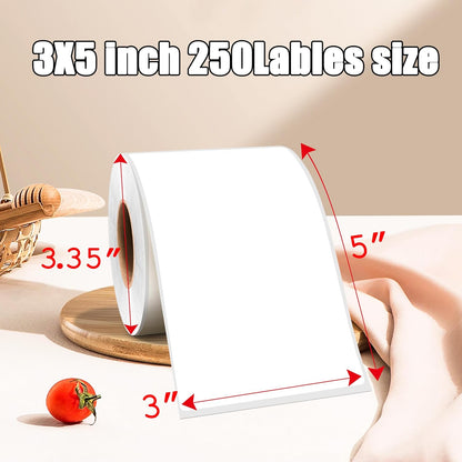 3 x 5 Inch 250Pcs Rectangle Color Coding Stickers,Strong Adhesion Easy to Write Label for Moving,Box Organization,Inventory,Business,White