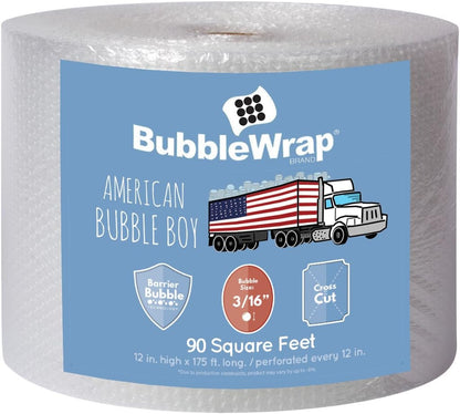 Bubble Wrap 90', Small 3/16 Cushioning, 90 ft with Perforated Every 12"