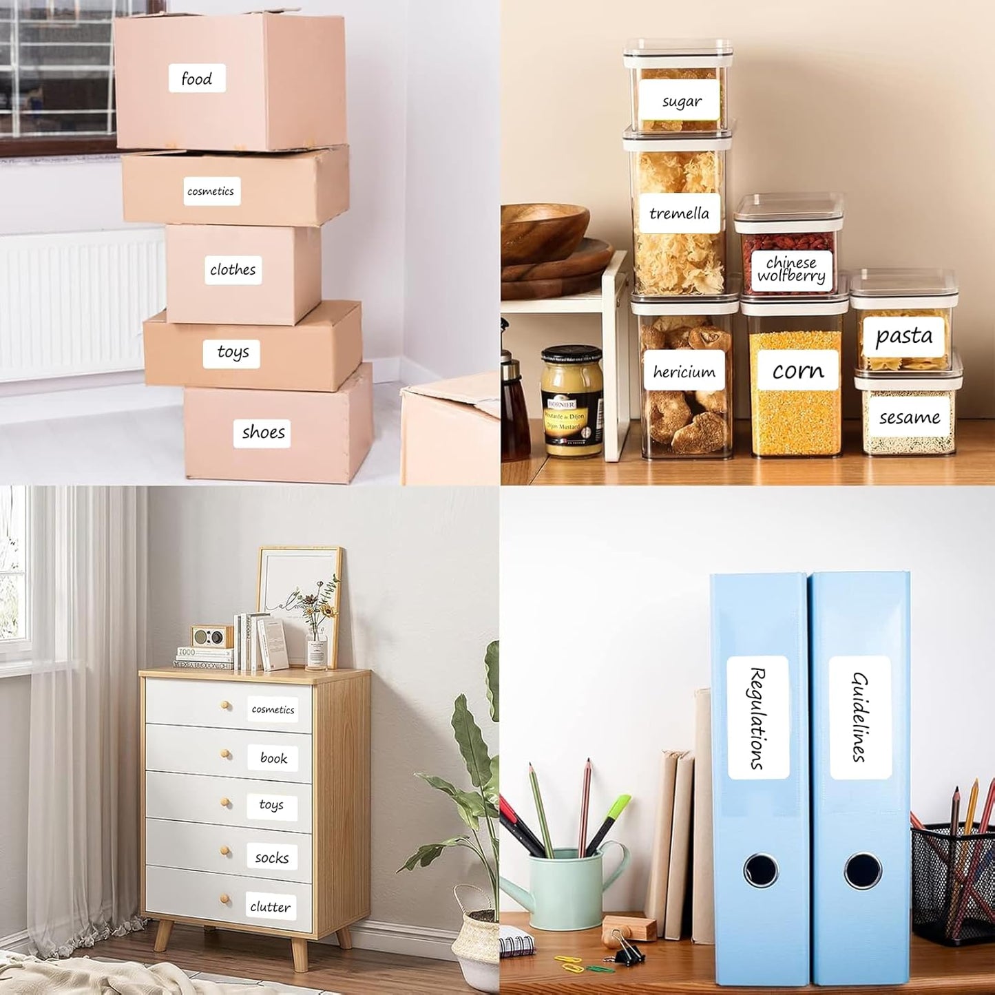 SVNOOC Multi-Use Removable Dry Erase Labels Stickers, White, Reusable Sticky Notes (2x4 inches) (2 * 4 inches White)