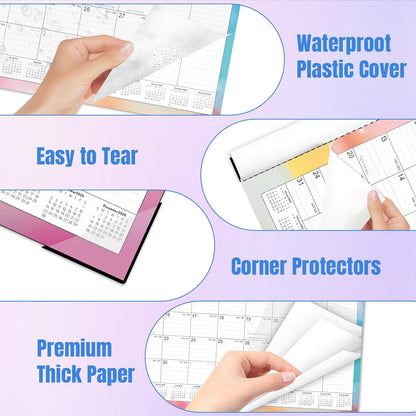 Gannyfer Desk Calendar 2025-2026, Large 22"x17" Monthly Calendar, July 2025 - Dec 2026, 18 Month Yearly Desktop Calendar with Notes, for Family, Office, and School(6 Stickers)