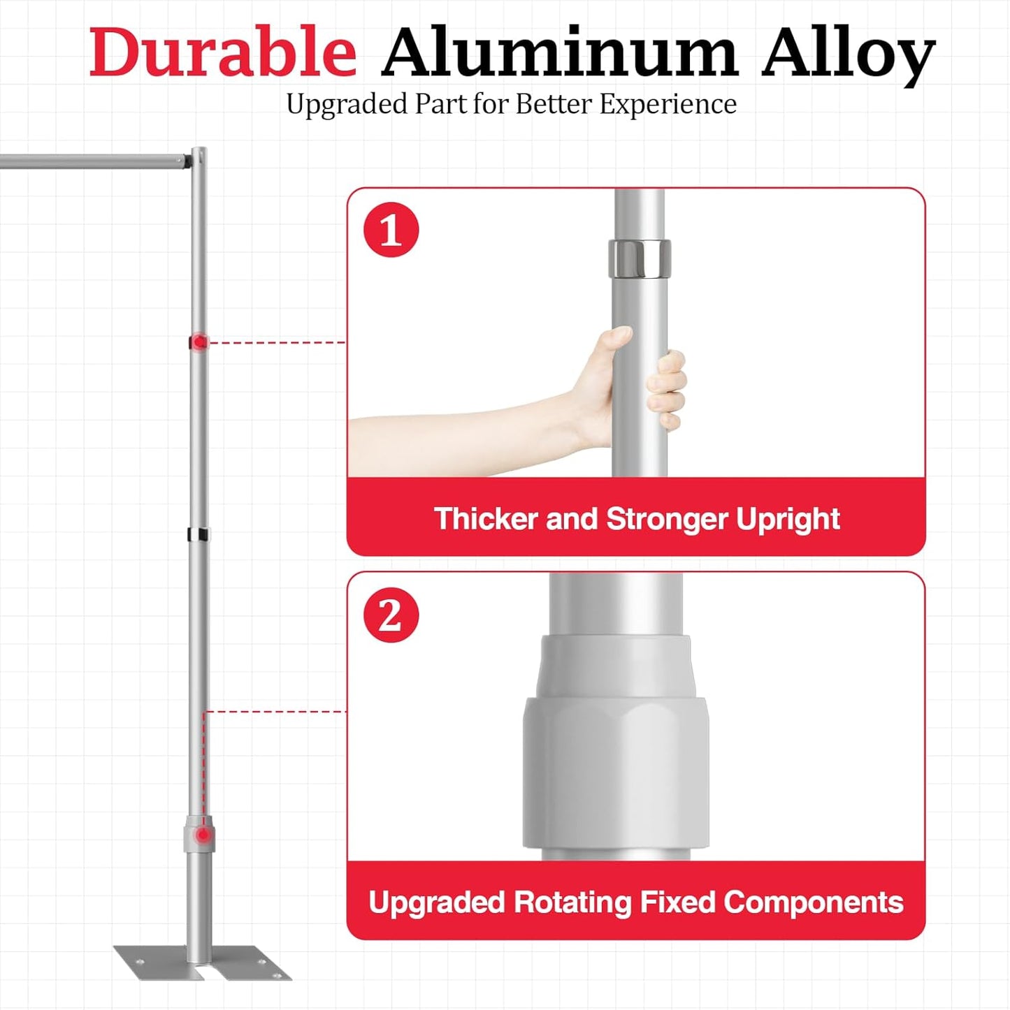 EMART Backdrop Stand Heavy Duty 10ftx20ft, Adjustable Pipe and Drape Photo Background Support Kit, Metal Frame with Flat Base for Wedding Birthday Party Banquet Decorations