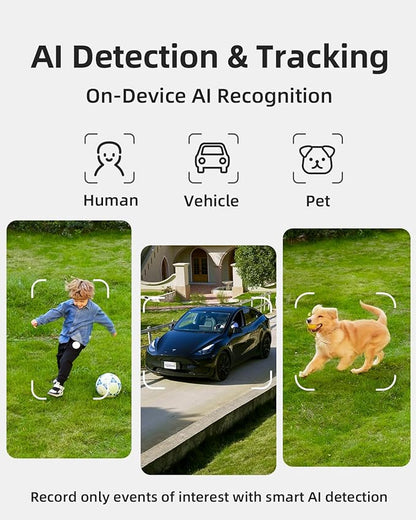 Noorio 3K Wired Security Camera Outdoor, 5GHz 5MP 24/7 Recording Camera for Home Security, w/Sound Light Alerts, 360° View with AI Tracking, 256G Storage, No Subscription Fee, IP66 Color Night Vision