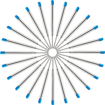 DunBong Blue Ink Refill Pack of 5, Replaceable Ballpoint Pen Refills, Medium Point Metal Refill (Blue)