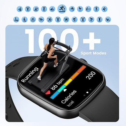 Smart Watch (Answer/Make Call), 1.96" SmartWatches for Men Women with Heart Rate/Activity Tracking, Fitness Tracker Watch with IP68 Waterproof/Pedometer, Smart Watch for Android/iPhone Compatible