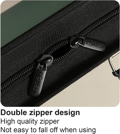 Acocony 11x17 Portfolio with Zipper Closure PP Material Oxford Cloth Edge Waterproof Green 1 Pack