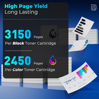 206X Toner Cartridges 4 Pack Replacement for MFP M283fdw M283cdw for HP 206X HP206X 206A 206 HP206A Toner Work for Color Laser Jet Pro MFP M283fdw M255dw M283cdw M283fdn M282nw M255nw Printer Ink 206X
