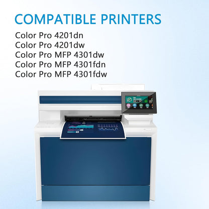 210A Toner Cartridges 4 Pack(with Chip) Replacement for 210A 210X Color pro MFP 4301fdw 4301dn 4301dw, Pro 4201dw 4201dn(Black Cyan Yellow Magenta)