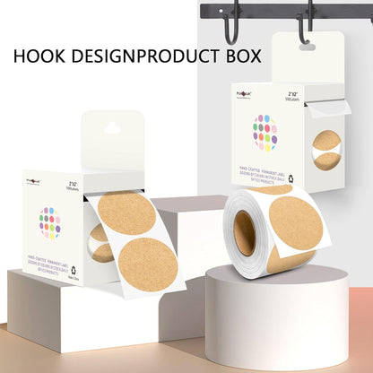 PARLAIM 2 inch Round Circle Dot Sticker on a Roll, 500pcs Kraft Paper Permanent Adhesive Label for Office School Business
