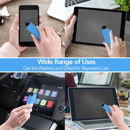 3 Pcs Fingerprint Proof Screen Cleaner, 3 in 1Touchscreen Mist Cleaner Spray Wipe Screen Cleaner Soft Fiber Flannel, Safe for All Phones Glasses Tablet Laptop TV Watch Screens(Blue)