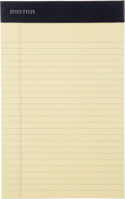 Mintra Office Legal Pads - ((BASIC CANARY 6pk, 5in x 8in, NARROW RULED))