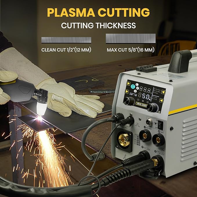 SSIMDER MIG Welder Plasma Cutter Combo 6 in 1 Multiprocess Welder 110V 220V 160A Gas MIG/Flux Core/Spool/TIG/Stick/Plasma Cutter Welding Machine for Home DIY Outdoor Industrial Use