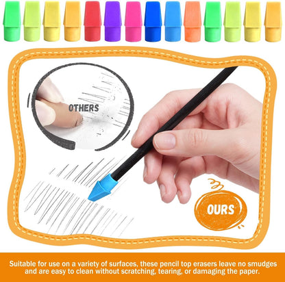 PRALB 1000PCS Pencil Top Eraser Bulk Caps for Pencils,Chisel Shape Erasers Toppers for Party Favors Games Prizes, Pencil Top Erasers Cap for Home School Classroom Office