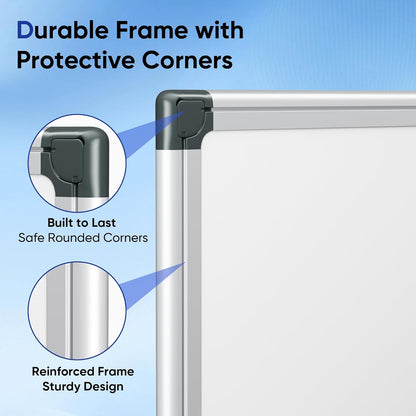 Dry Erase Board, 36 × 24 inches, Magnetic White Board for Wall, Silver Aluminium Frame, White Board Dry Erase for Kids, Students, Office, Kitchen- Includes Markers, Magnets & Eraser