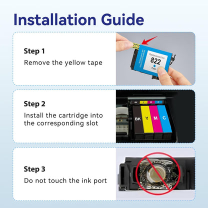 822XL Ink Cartridges Combo Pack Remanufactured Replacement for Epson 822 Ink Cartridge 822 XL T822XL for Workforce Pro WF-3820 WF-3823 WF-4820 WF-4830 WF-4833 WF-4834 Printers Ink (4 Pack)