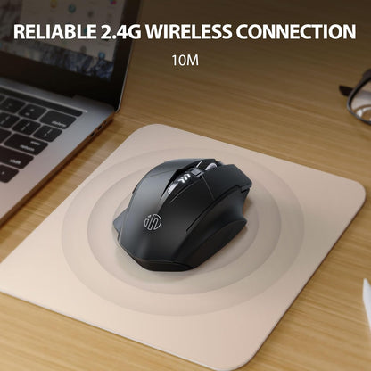 INPHIC Wireless Mouse Rechargeable, Upgraded Visible Battery, 2400 DPI, Silent Ergonomic Computer Wireless Mouse for Laptop, Mac, PC etc.
