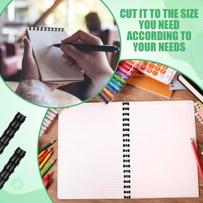 Maitys 300 Pcs Plastic Binding Combs Bulk 19 Ring Comb Spines Letter Size Spiral Binding for Notebook Calendar Picture(5/8 Inch,Black)