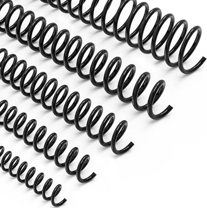 MAKEASY 100 Pack Plastic Spiral Binding Coils, 1/2"(12mm), 90 Sheet Capacity, 4:1 Pitch Black Binding Spirals for Home School and Office use