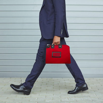 Fire Resistant Security Money Bag with Lock, Water Repellent, Safe Storage, Protects Important Valuables, 15 x 11 Inch (Red)