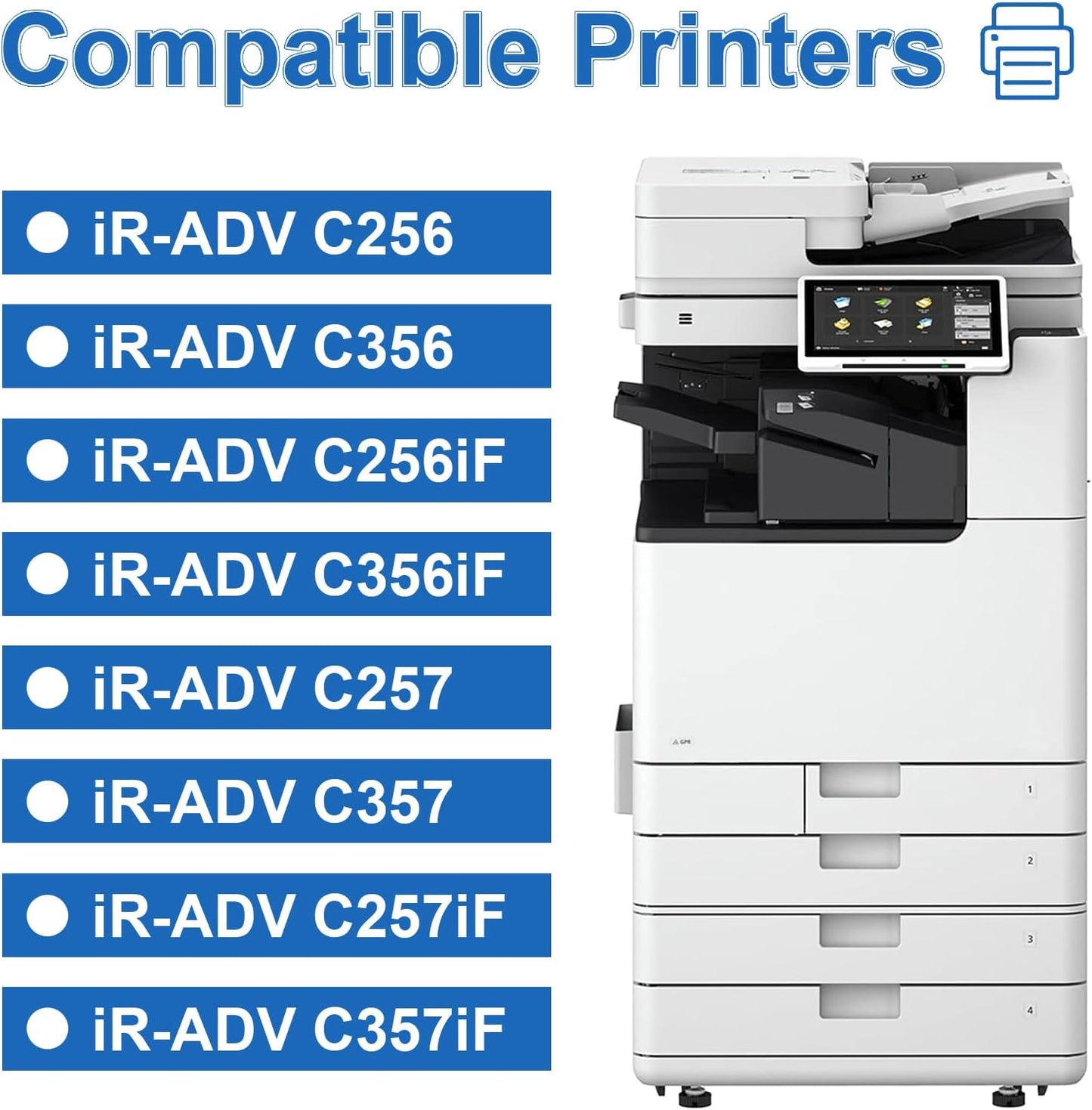 Toner Cartridge for Canon GPR-53 GPR 53 for ImageRunner Advance Advance iR-ADV C3325 C3330 C3525 C3530 C3025 High Yield (Toner Cartridge)
