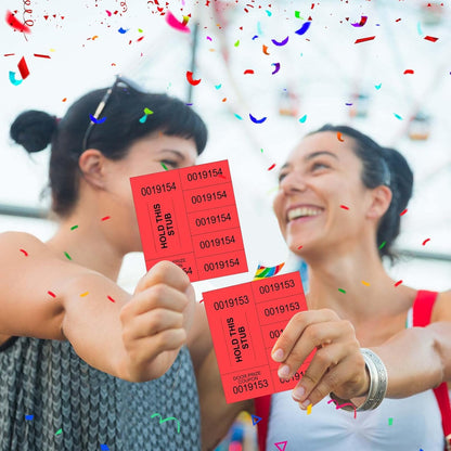 Kosiz 504 Sheets 5 Bid Raffle Ticket with Different Numbers Per Sheet Chinese Auction Tickets for Events Church Basket Auction Silent (Red)