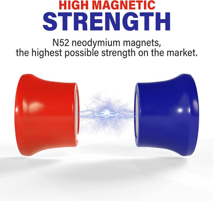 Strong Magnets for Whiteboard, Glassboard and Fridge (Pink, 8 Pack, Small). N54 Neodymium Rare Earth Heavy Duty Magnets for Home and Office Supplies.