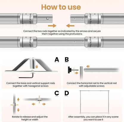 Jiang&Rong 10x10ft Heavy Duty Backdrop Stand Kit - Adjustable Step and Repeat Photo Banner Stand for Photography, Trade Shows, Photo Booths, Events(Silver)