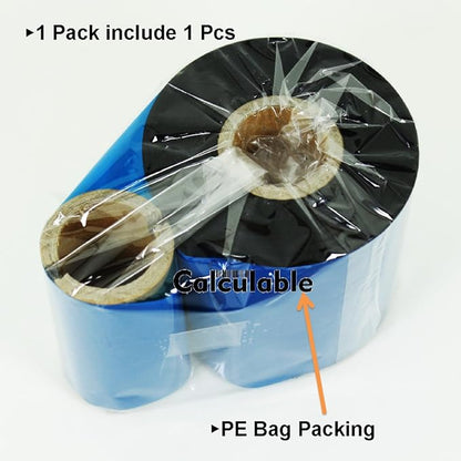 Black 2.52" x 1476' (64mmx450m) Thermal Transfer Wax Ribbon for Zebra Desktop Printer,TEC,DATAMAX,INTERMEC,Avery,Citizen,SATO,TSC,GODEX,ARGOX,BEIYANG,POSTEK