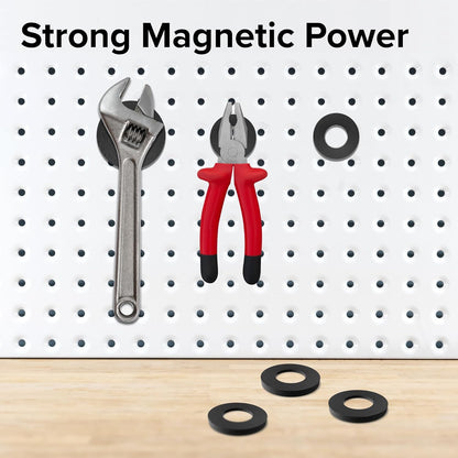 Heavy Duty Ring Magnets - Ultra Strong 1.75 Inch (44 mm) Magnets with Holes for DIY & Crafts - Space Organization Set for Home, Kitchen, Workshop (10 pcs)