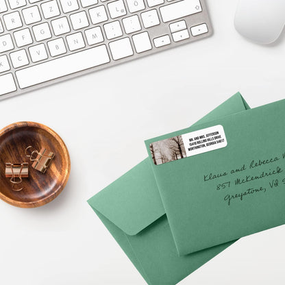 Scenic Landscape Rolled Address Labels / 500 Personalized Return Address Labels/Designer Address Stickers in Elegant Plastic Dispenser