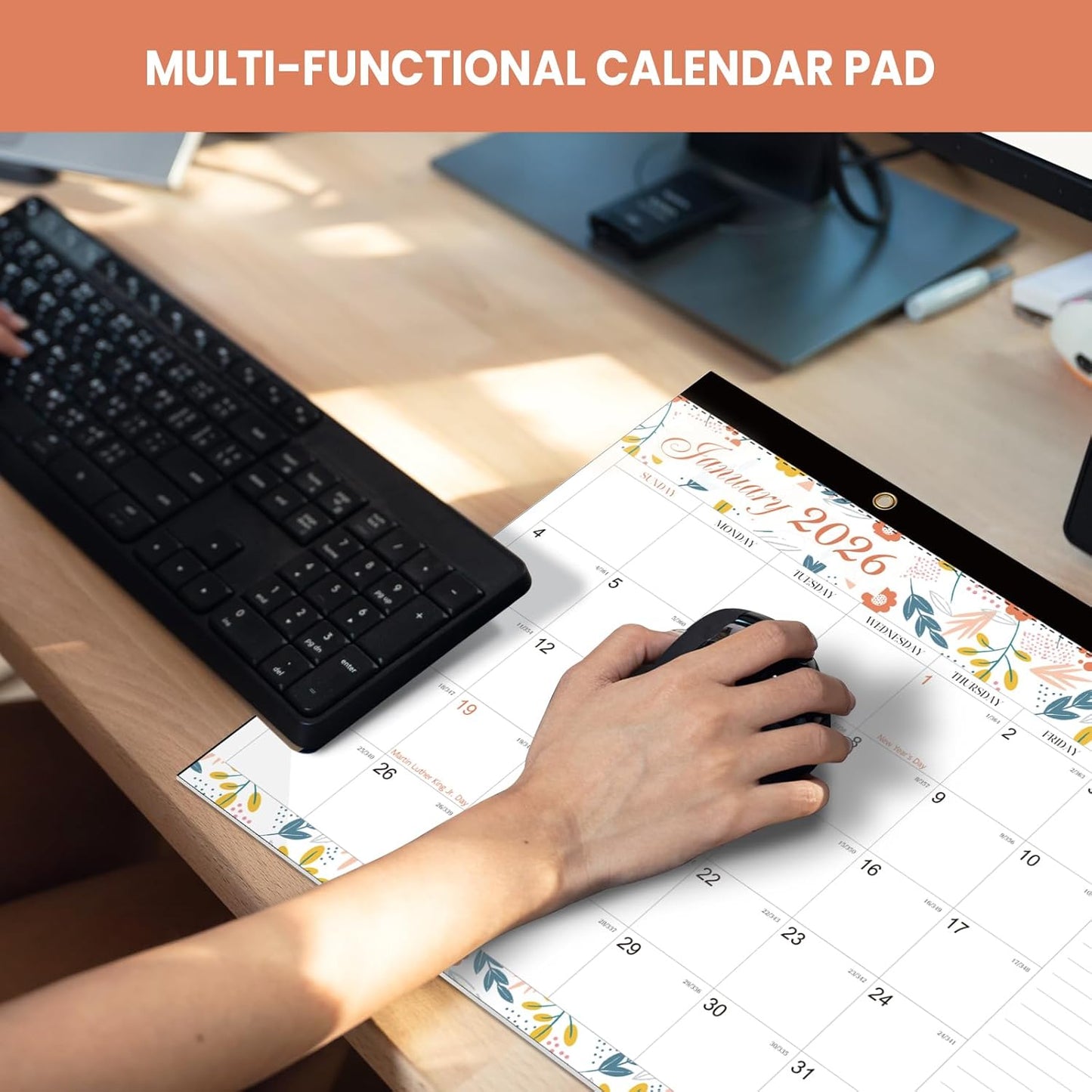 COMIX 12 Month Desk Calendar 2026 (Jan 2026–Dec 2026) – 17" x 12" Wall Calendar with to-Do List & Notes,2026 Calendar Monthly Planner for Home, School, or Office Organization