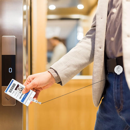 Badge Reels Retractable Badge Holder with Clip, Id Clips for Badges, Id Badge Reel, Retractable Id Badge Clip with Clear Vinyl Strap & Alligator Swivel, No Twist Dispenser (Clear)