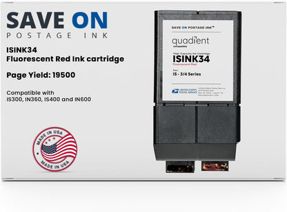 Save On Postage Ink Compatible Quadient ISINK34 High Capacity Ink Cartridge Neopost Red Ink Cartridge for Postage Machine Ink IM3 IM4 IS3 IS4 Series Mailing Machines Postage Meter Ink Cartridge