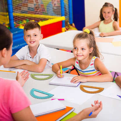 12 Pcs of Colorful Plastic Protractors 180 Degrees 6 Inches Mathematical Protractor Translucent Geometric for Learn Office Measurement Drawing