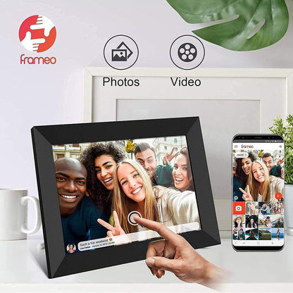 YENOCK FRAMEO Digital Photo Frame WiFi 10.1 Inch HD IPS LCD Touch Screen, 32GB Memory, Auto-Rotate, Wall-Mountable, Easy Setup to Share Photos & Videos via Free App from Anywhere