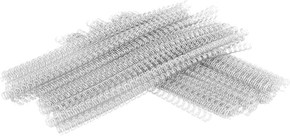 100 Pack Double Loop Wire Binding Spines, YolieraArt Wire Binding Spines, 5/8 Inch Binding Wire for Letter Size ((140 Sheet Capacity, 3:1 Pitch, Silver)
