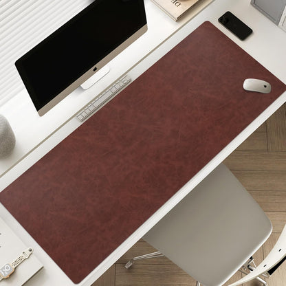 Leather Desk pad for Computer and laptops, Ideal for Gaming and Office use, Large Mouse pad and Keyboard mat,Desk mat Special for Man. A complimentary Wrist pad and Phone Stand.(Brown, 17.7" x 39.37)