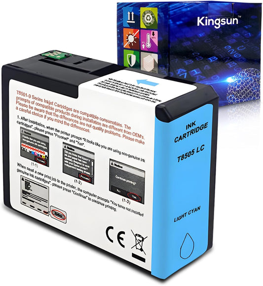 T850 Ink Cartridge T8505 T850500 Remanufactured Work for SureColor P800 (1-Pack, Light Cyan)