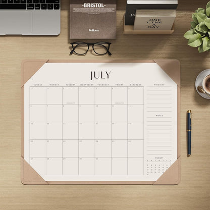Jotsome Desk Calendar 2025-2026 with Desktop Mat, Large Academic Desk Pad Calendar From July 2025 to December 2026 22x17 inch, Desk Blotter Calendar for Home Office and School, Easy Planning, Apricot