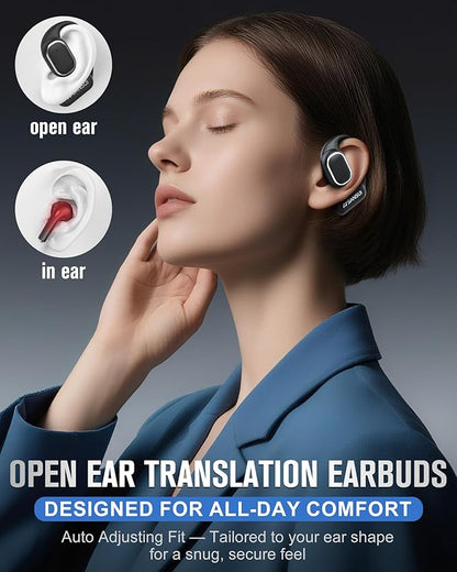 SANSUI AI Translation Earbuds Real Time,6-in-1 Bluetooth 6.0 Language Translator Earbuds,Audifonos Traductores Inglés Español,Translating Device,Translate Ear Buds with Charging Cradle(Matte Black)